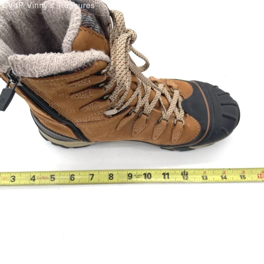 Oboz B-Dry Waterproof Insulated Winter Hiking Boots Women's 7.5 Brown Plaid 200g